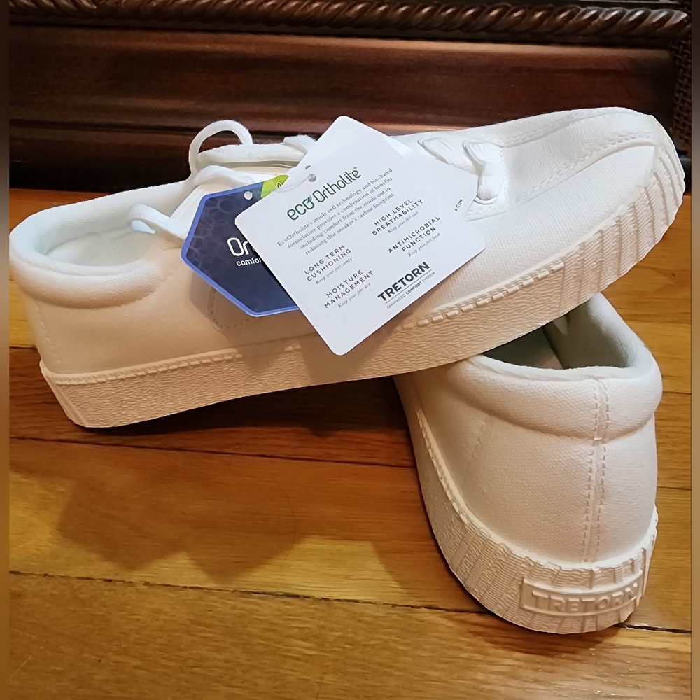 Tretorn Unisex Men’s White Lace-Up Sneakers - Picture 4 of 10